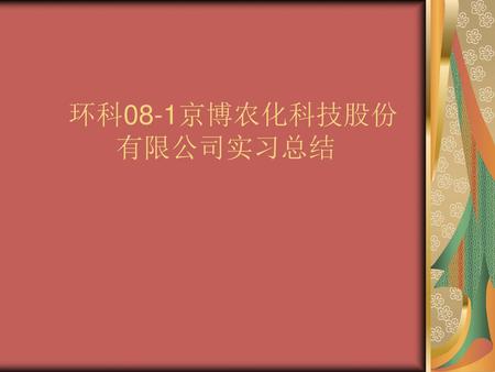 环科08-1京博农化科技股份 有限公司实习总结.