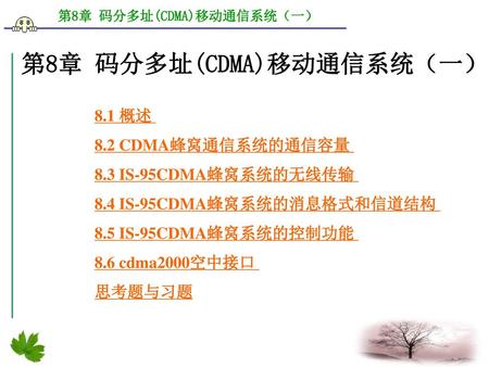 第8章 码分多址(CDMA)移动通信系统（一）