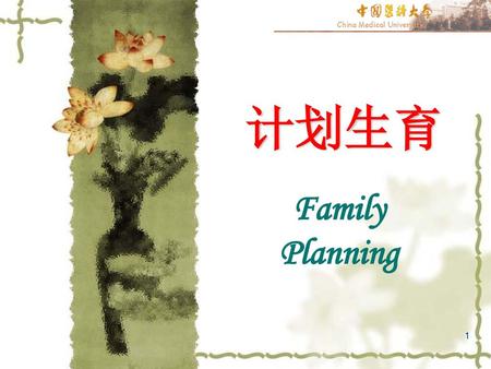 计划生育 Family Planning.