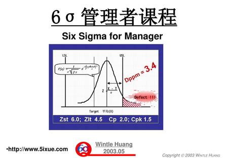 6σ管理者课程 Six Sigma for Manager Wintle Huang 2003.05 6.
