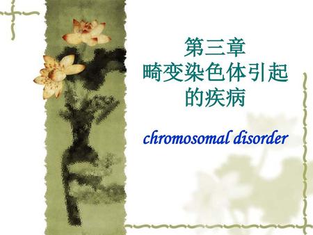 第三章 畸变染色体引起的疾病 chromosomal disorder.