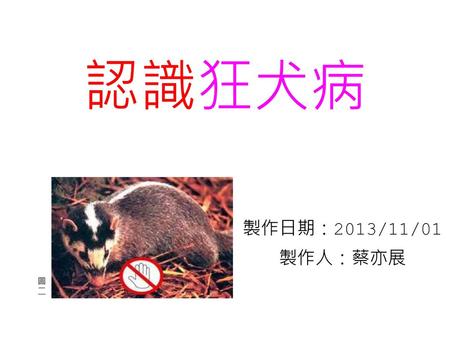 認識狂犬病 製作日期：2013/11/01 製作人：蔡亦展 圖 二.