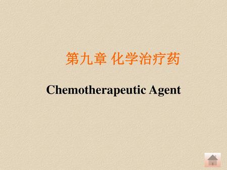 第九章 化学治疗药 Chemotherapeutic Agent