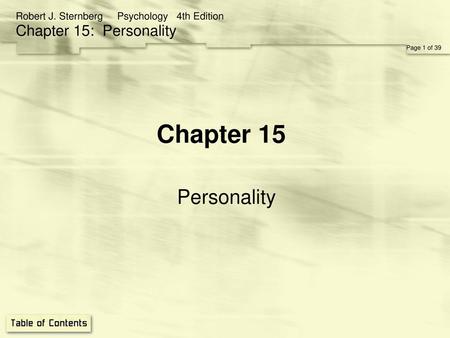 Chapter 15 Personality.