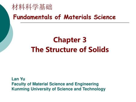 The Structure of Solids