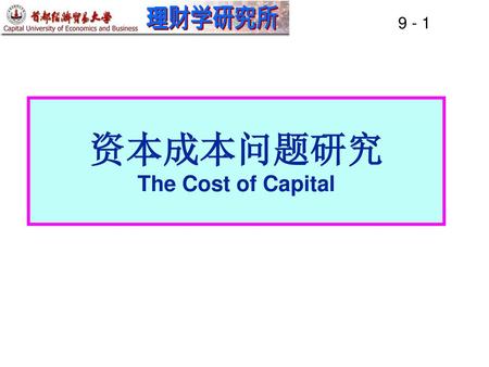 资本成本问题研究 The Cost of Capital