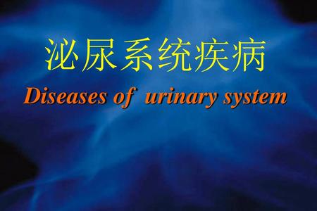 泌尿系统疾病 Diseases of urinary system.