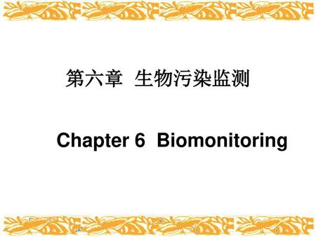 Chapter 6 Biomonitoring