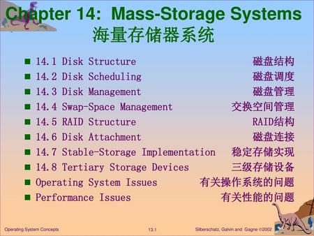 Chapter 14: Mass-Storage Systems 海量存储器系统