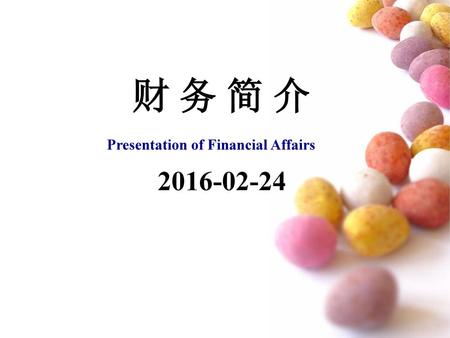 财 务 简 介 Presentation of Financial Affairs 2016-02-24.