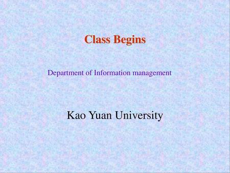 Department of Information management