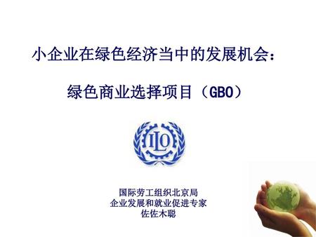 小企业在绿色经济当中的发展机会： 绿色商业选择项目（GBO）