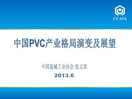 中国PVC产业格局演变及展望 中国氯碱工业协会 张文雷 2013.6.