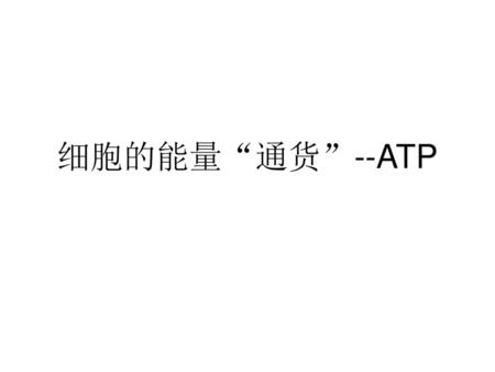 细胞的能量“通货”--ATP.