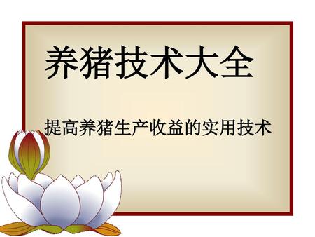 养猪技术大全 提高养猪生产收益的实用技术 www.zqzl.cn中国最大的资料库下载.