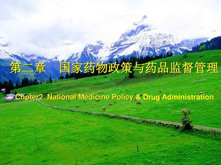 第二章 国家药物政策与药品监督管理 Chpter2 National Medicine Policy & Drug Administration.