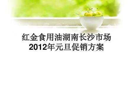 红金食用油湖南长沙市场 2012年元旦促销方案.