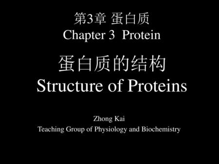 蛋白质的结构 Structure of Proteins