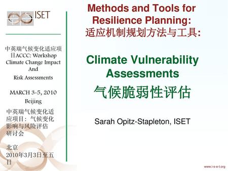 Methods and Tools for Resilience Planning: 适应机制规划方法与工具: