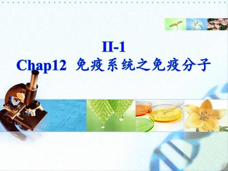 II-1 Chap12 免疫系统之免疫分子.