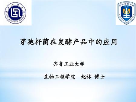 芽孢杆菌在发酵产品中的应用 齐鲁工业大学 生物工程学院 赵林 博士.