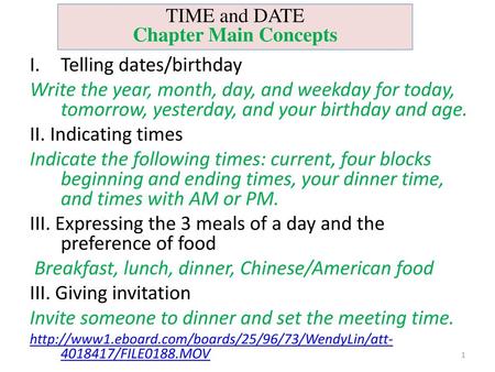 Telling dates/birthday