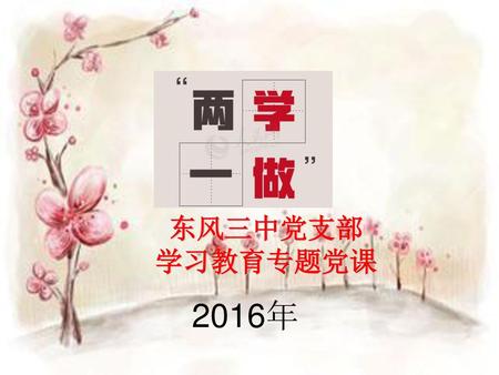 东风三中党支部 学习教育专题党课 2016年.