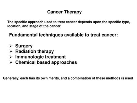 Fundamental techniques available to treat cancer: Surgery