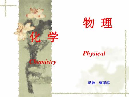 物 理 化 学 Physical Chemistry