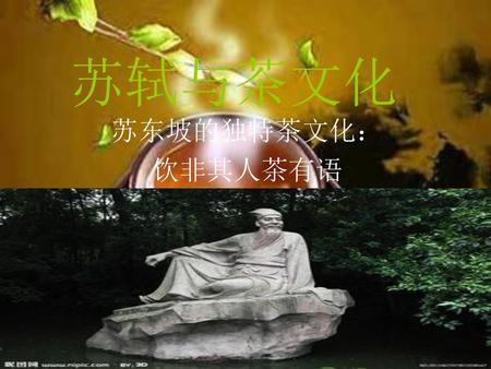 苏轼与茶文化 苏东坡的独特茶文化： 饮非其人茶有语.