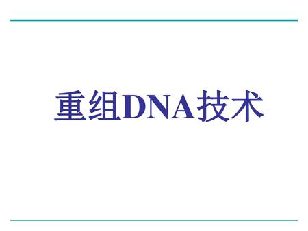 重组DNA技术.