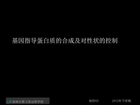 基因指导蛋白质的合成及对性状的控制.