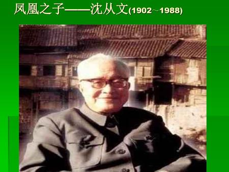 凤凰之子——沈从文(1902～1988).