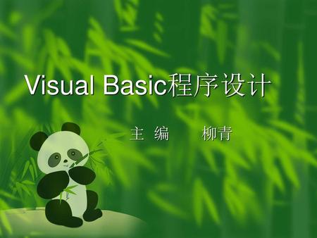 Visual Basic程序设计 主 编　　柳青.