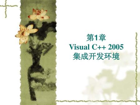 第1章 Visual C++ 2005 集成开发环境.
