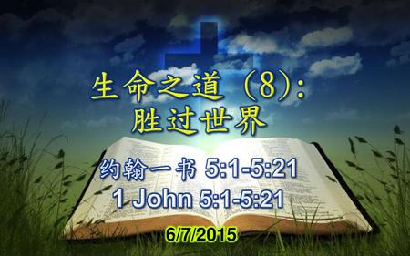 生命之道 (8): 胜过世界 约翰一书 5:1-5:21 1 John 5:1-5:21 6/7/2015.