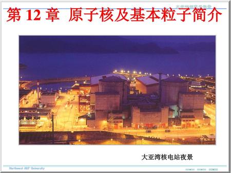 第 12 章 原子核及基本粒子简介 大亚湾核电站夜景.