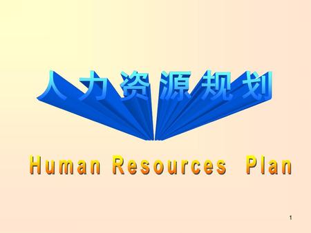 人力资源规划 Human Resources Plan.