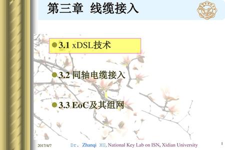 Dr. Zhanqi XU, National Key Lab on ISN, Xidian University