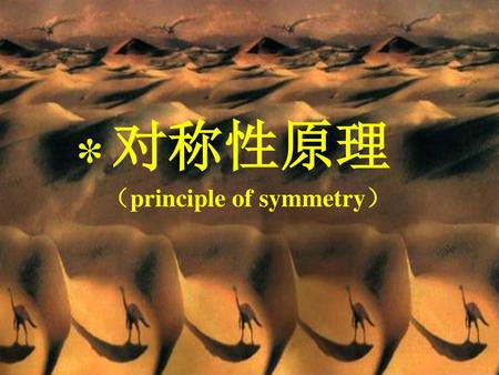 对称性原理 （principle of symmetry） *.