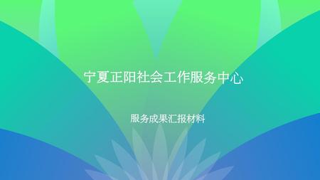 宁夏正阳社会工作服务中心 服务成果汇报材料.