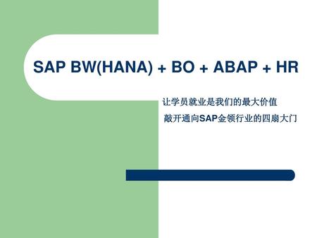 SAP BW(HANA) + BO + ABAP + HR