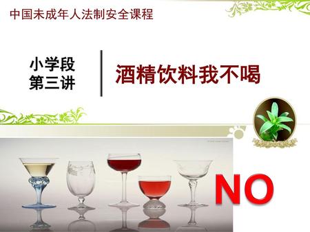 中国未成年人法制安全课程 酒精饮料我不喝 小学段 第三讲 NO.
