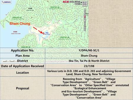 Sham Chung Application No. Plan Area District