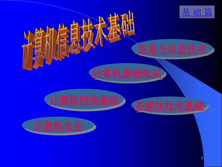 入门篇 基础篇 计算机信息技术基础 信息与信息技术 计算机基础知识 计算机网络基础 多媒体技术基础 计算机安全.