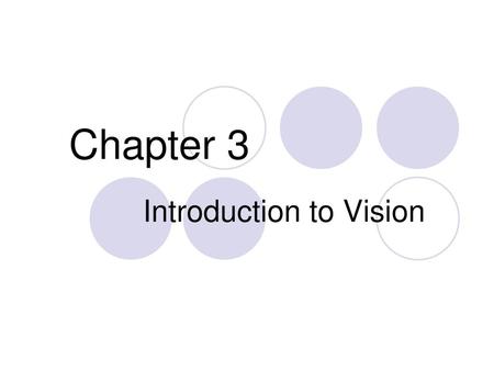 Introduction to Vision