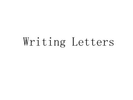 Writing Letters.