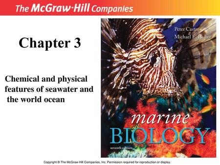 Chapter 3 Chemical and physical features of seawater and