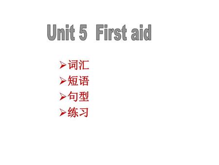 Unit 5 First aid 词汇 短语 句型 练习.