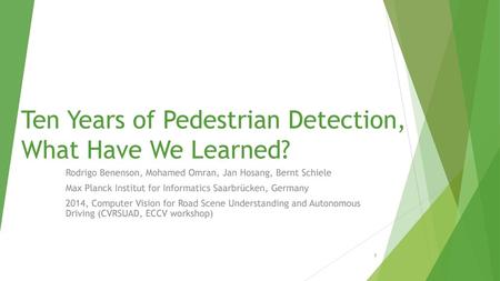 Ten Years of Pedestrian Detection, What Have We Learned?
